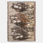 美しいClydesdale馬の耕作 – チームワーク スローブランケット (正面縦)