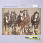 美しいClydesdale馬の耕作 – チームワーク 薄葉紙 (クラフト)