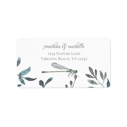 美しいDamselfly/Dragonflyガーデンアドレス ラベル (正面)