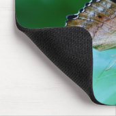 美しいDanaus Plexippus葉に蝶。 マウスパッド (コーナー)