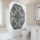 美しいDecoの黒い正方形の落書き シャワーカーテン (インサイチュ)