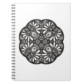 美しいDecoの黒い正方形の落書き ノートブック (正面)