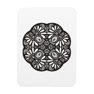 美しいDecoの黒い正方形の落書き マグネット