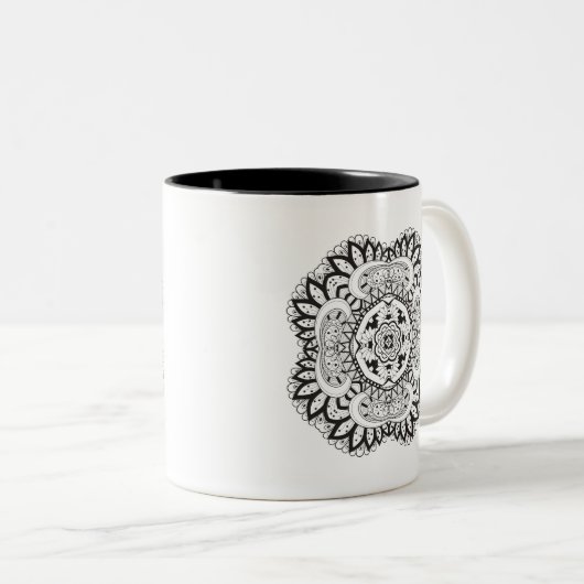 美しいDecoスクエアの落書き ツートーンマグカップ (正面右)