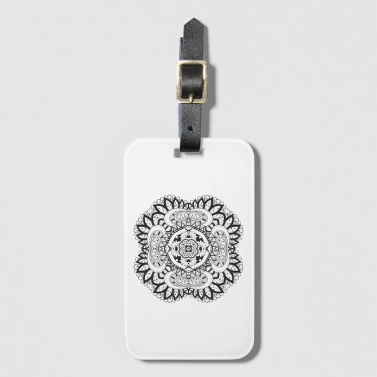 美しいDecoスクエアの落書き ラゲッジタグ (正面縦)