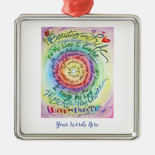 美しいinライフがん詩の休日オーナメント メタルオーナメント (正面)