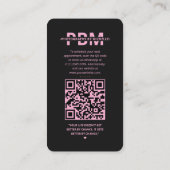 美しいInstagram写真ブラックピンクエステティック 名刺 (裏面)