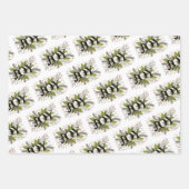 美しいJOY冬の植物学メリー、明るい ラッピングペーパーシート (正面)