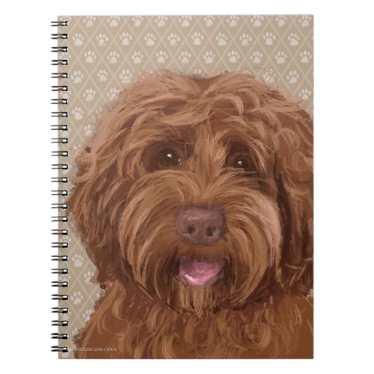 美しいLabradoodle愛犬の足の絵画のプリント ノートブック (正面)