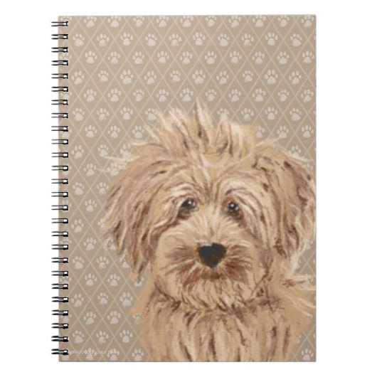 美しいLabradoodle愛犬の足の絵画のプリント ノートブック (正面)