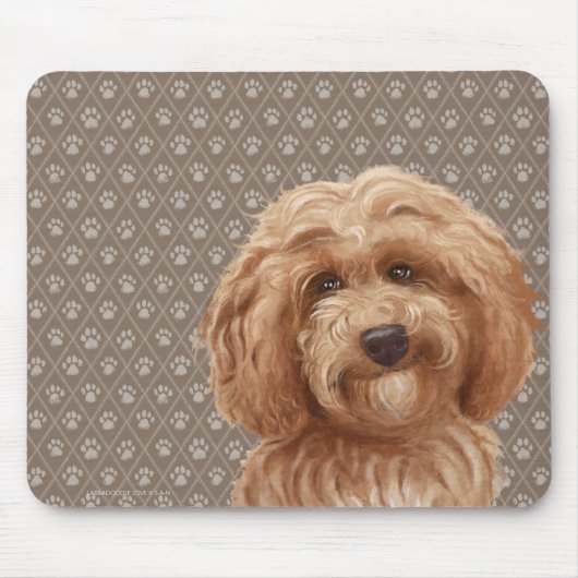 美しいLabradoodle愛犬の足の絵画のプリント マウスパッド (正面)