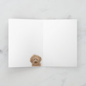 美しいLabradoodle犬の絵画のバースデー・カード カード (内部)