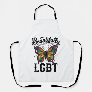 美しいLGBTバタフライビンテージプライドシャツ_1 エプロン