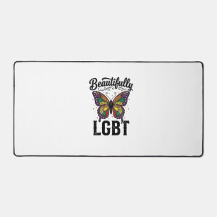 美しいLGBTバタフライビンテージプライドシャツ_1 デスクマット