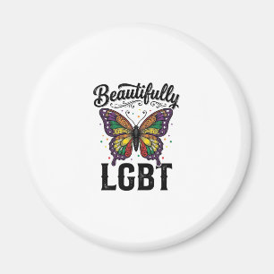 美しいLGBTバタフライビンテージプライドシャツ_1 マグネット