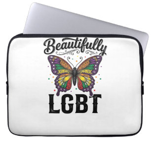 美しいLGBTバタフライビンテージプライドシャツ_1 ラップトップスリーブ