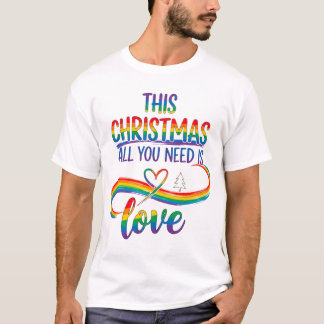 美しいLGBTQの愛のクリスマス Tシャツ