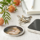 美しいMaine Coon Catクローズアップ写真 キーホルダー (側面)