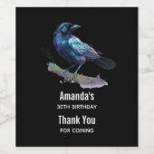 美しいRaven on a Treeブランチ – イベントありがとう ワインラベル (シングルラベル)