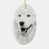 美しいSamoyed犬の芸術 セラミックオーナメント (右)