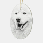 美しいSamoyed犬の芸術 セラミックオーナメント (左)