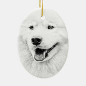 美しいSamoyed犬の芸術 セラミックオーナメント (裏面)