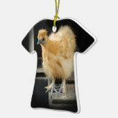 美しいSilkieの小型の鶏映像 セラミックオーナメント (左)