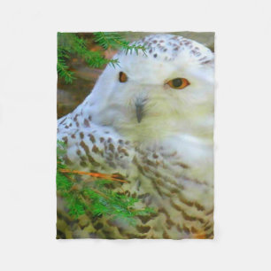 美しいSnowyのフクロウのフリースブランケット フリースブランケット