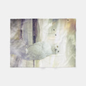 美しいSnowyのフクロウのフリースブランケット フリースブランケット (正面(横))