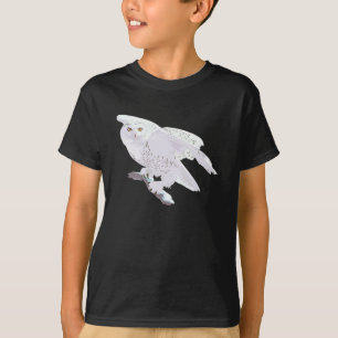 美しいSnowyのフクロウのワイシャツ Tシャツ
