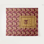 美しいSweet sixteenブルゴーニュ金ゴールドデコール タペストリー (正面(横))