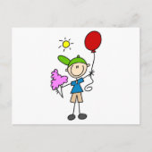 美しいTシャツと贈り物のスティックフィギュア ポストカード (正面)