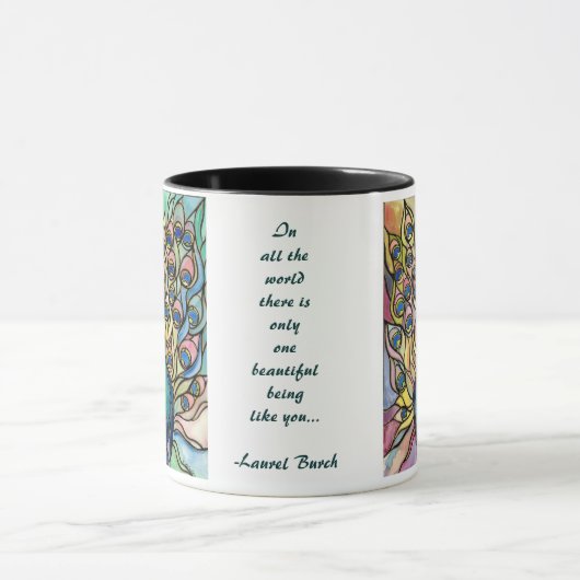 美しいTiffanyの孔雀のマグのファインアートがあること マグカップ (中央)