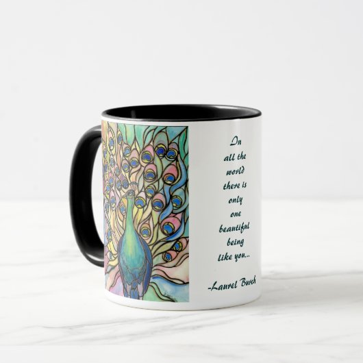 美しいTiffanyの孔雀のマグのファインアートがあること マグカップ (正面左)