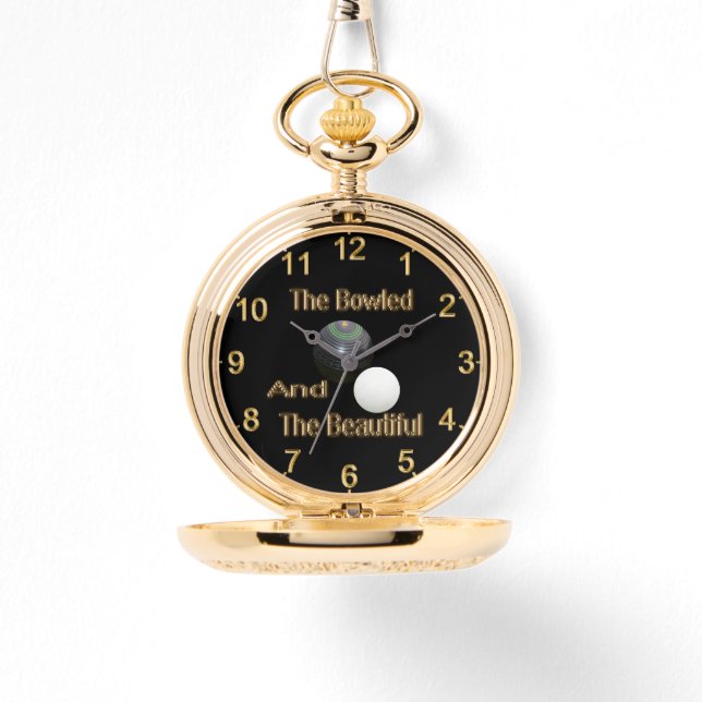 美しおもしろいいネックレス腕時計のボーリングされた芝生のボウル 腕時計 (正面)