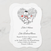 美しおもしろいいロマ結婚ティックのカップル 招待状 (正面/裏面)