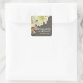 美しかわいらしいモダンフローラグ結婚レイのシール スクエアシール (バッグ)