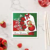 美しくおもしろいでメリークリスマスベア スタンダードカクテルナプキン (インサイチュ)