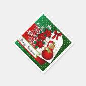 美しくおもしろいでメリークリスマスベア スタンダードカクテルナプキン (角)