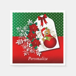 美しくおもしろいでメリークリスマスベア スタンダードカクテルナプキン