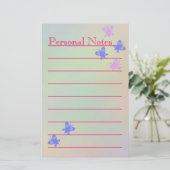 美しくかわいいパステル調の蝶女の子の学校のノート 便箋 (スタンド正面)