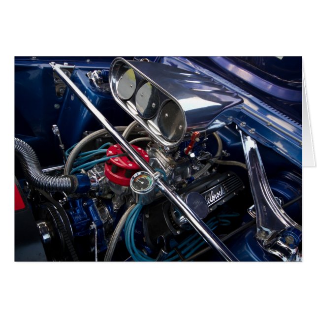 美しくきれいな車のエンジンカード (正面横)
