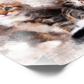 美しくて可愛い子猫の水彩三色 フォトプリント            (角)