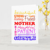 美しくて強い、友達のような忍耐強い母 カード (黄色い花)