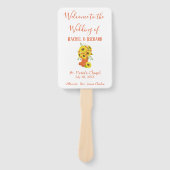 美しくみすぼらしいシックなヒマワリ結婚ズ ハンドファン (正面)