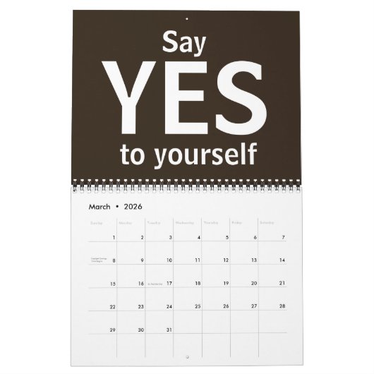 美しくやる気を起こさせるで感動的な引用文 カレンダー (3月 2026)