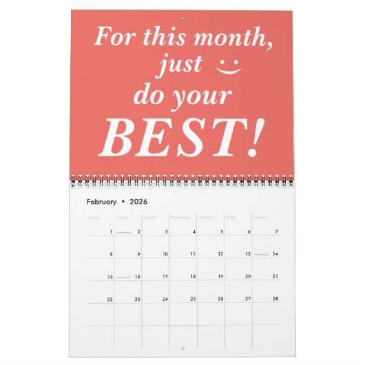 美しくやる気を起こさせるで感動的な引用文 カレンダー (2月 2026)