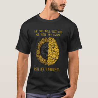 美しくインスピレーションを与えるメンタルヘルスの意識向上 Tシャツ