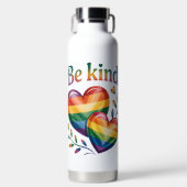 美しくエレガントて親切なレインボーフラグプライド ウォーターボトル (正面)