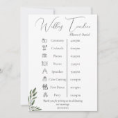 美しくエレガントなウェディングタイムライン 招待状 (正面)